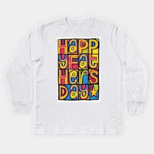 Happy Fathers Day 'Happy Mondays' Inspired Design Kids Long Sleeve T-Shirt